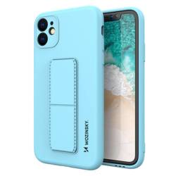 Wozinsky Kickstand Case Silicone Stand Cover for Samsung Galaxy A32 5G Light Blue