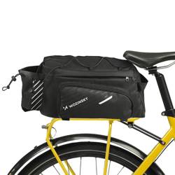 Wozinsky bike carrier bag with 9l shoulder strap (rain cover included) black (WBB22BK)