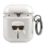 KARL LAGERFELD AirPods Glitter Karl`s Head Silver Case