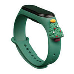 Correa Pulsera de Navidad para Xiaomi Mi Band 4 / Mi Band 3 Pulsera de Correa de Silicona de Navidad Verde Oscuro (Árbol de Navidad 2)