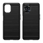 Funda de carbono para Realme 10 5G / Realme 9i 5G Funda de carbono de silicona flexible negra