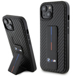 Coque Bmw Bmhcp15sgspcck IPhone 15 6.1" Black/Black Hardcase Grip Stand Smooth & CarbonCase