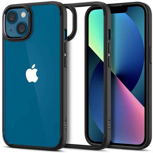 Coque iPhone 13 Spigen Ultra Hybrid MATTE Noir Case + Verre trempé Couverture complète Spigen