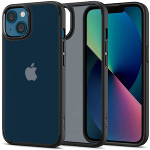 Coque iPhone 13 Spigen Ultra Hybrid MATTE Frost Black Case + Verre trempé Spigen Glas.Tr Slim