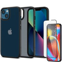 Coque iPhone 13 Spigen Ultra Hybrid MATTE Frost Black Case + Verre trempé Couverture complète Spigen