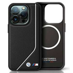Coque BMW iPhone 16 Pro 6.3" noir/noircase M Perforated Twisted Line MagSafe