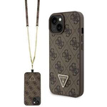 Coque Guess GUHCP15SP4TDSCPW iPhone 15 6.1" marron/marron durcase Crossbody 4G Metal Logo Case