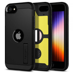Coque Spigen Tough Armor iPhone SE 2022 2020 Noir Case + Verre Spigen Couverture complète