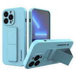 Wozinsky Kickstand Case étui flexible en silicone avec support iPhone 13 mini bleu