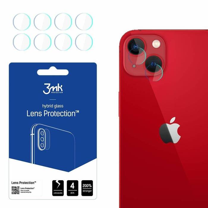 3MK Verre hybride Apple iPhone 13 Mini Lens Protect Camera Lens 4pc Glass