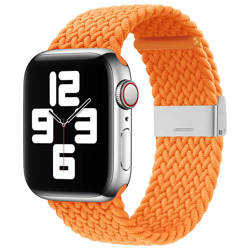 Bracelet en tissu pour Watch 7 / 6 / SE / 5 / 4 / 3 / 2 (41mm / 40mm / 38mm) tissu tressé bracelet bracelet de montre orange (10)