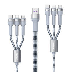 Câble USB 6en1 multifonctionnel série Jany Remax - micro USB + USB Type C + Lightning / micro USB + USB Type C + Lightning 2m argent (RC-124)