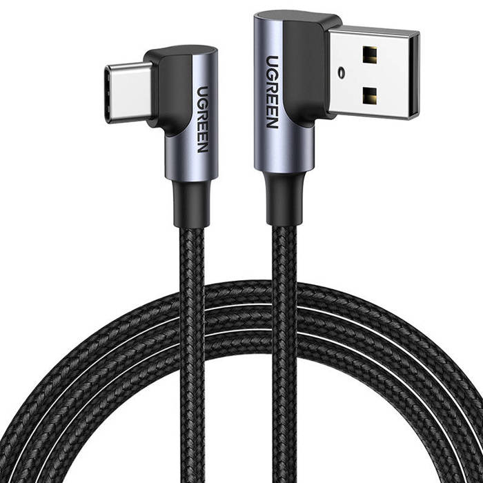 Câble USB-C vers USB-A 2.0 coudé UGREEN US176, 3A, 3m (noir)