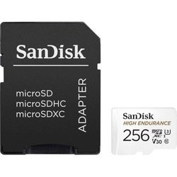 Carte mémoire SanDisk 256GB microSDXC High Endurance V30 + adaptateur