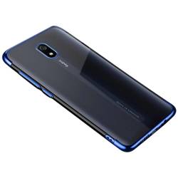 Clear Color case gel cover coque avec bordure métallique Xiaomi Redmi 8A blue