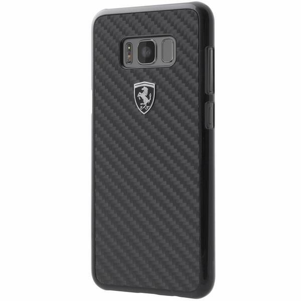 Coque FERRARI Etui noir patrimoine carbone pour Samsung Galaxy S8 Plus