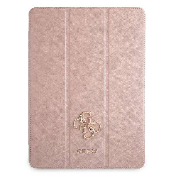 Coque GUESS Apple iPad Pro 12.9 2021 Etui à livre Collection Saffiano rose