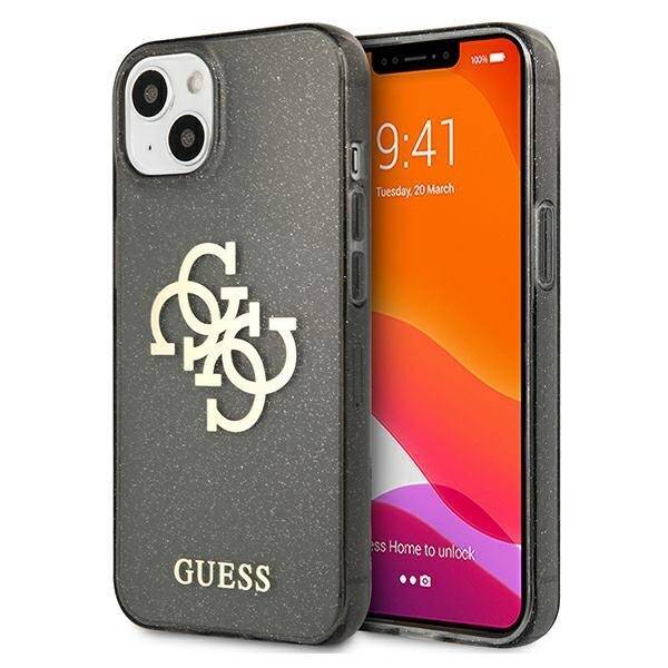 Coque GUESS Apple iPhone 13 Mini Glitter 4G Big Logo Black Hardcase