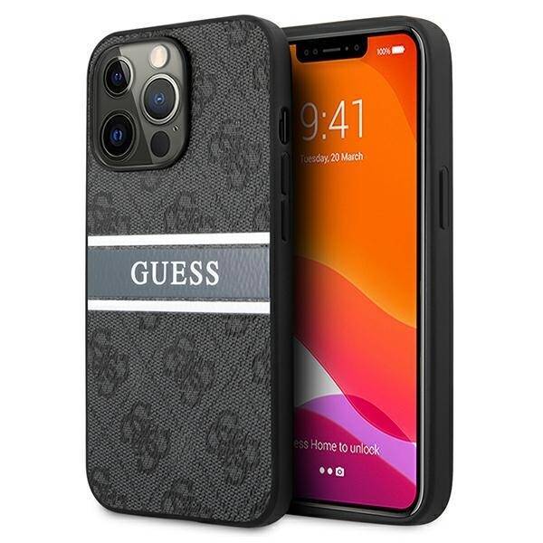 Coque GUESS Apple iPhone 13 Pro Max 4G Stripe Grey Hardcase