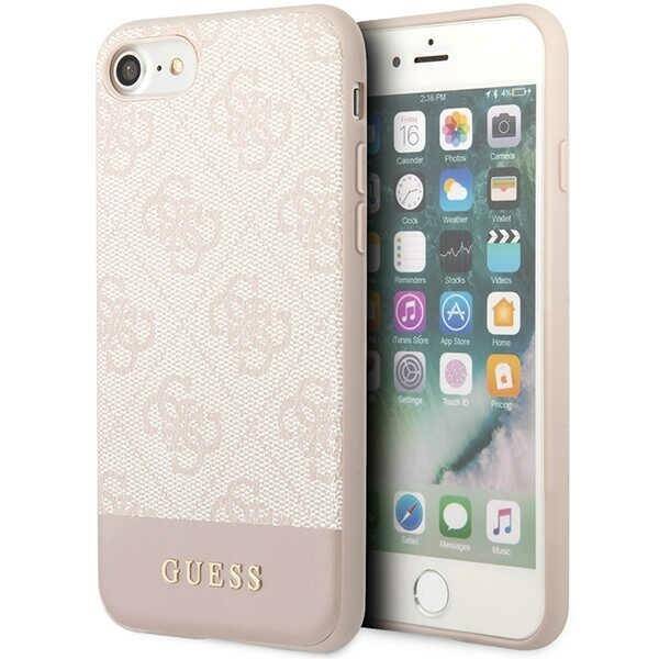 Coque Guess GUHCI8G4GLPI iPhone 7/8/SE 2020/ 2022 rose/rose dur case 4G Stripe Collection Case