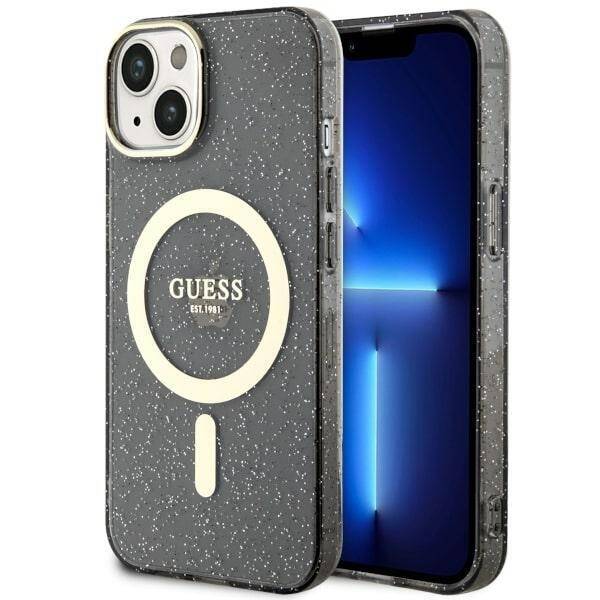 Coque Guess GUHMP14SHCMCGK iPhone 14 6.1" noir/noir durcase Glitter Or MagSafe Case