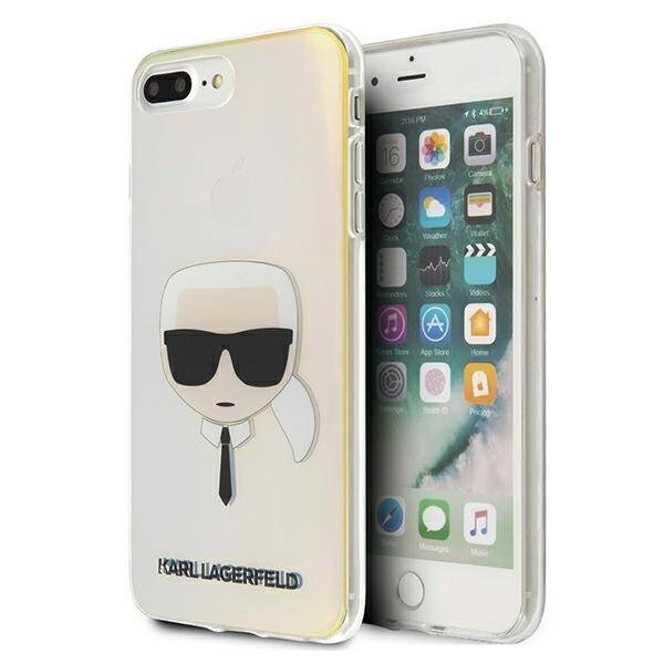 Coque KARL LAGERFELD Apple iPhone 7 Plus 8 Plus Karl`s Head KLHCI8LPCKHML Blanc Hardcase