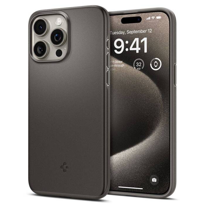 Coque Spigen Thin Fit iPhone 15 Pro Max Gunmetal Case