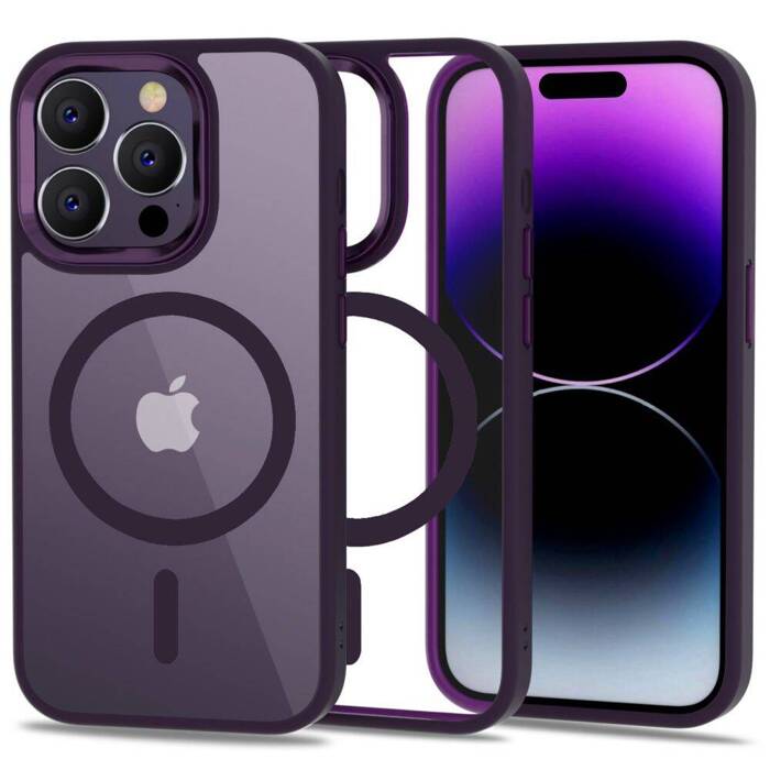 Coque Tech-protect Magmat MagSafe iPhone 14 Pro Max Deep Purple/clear