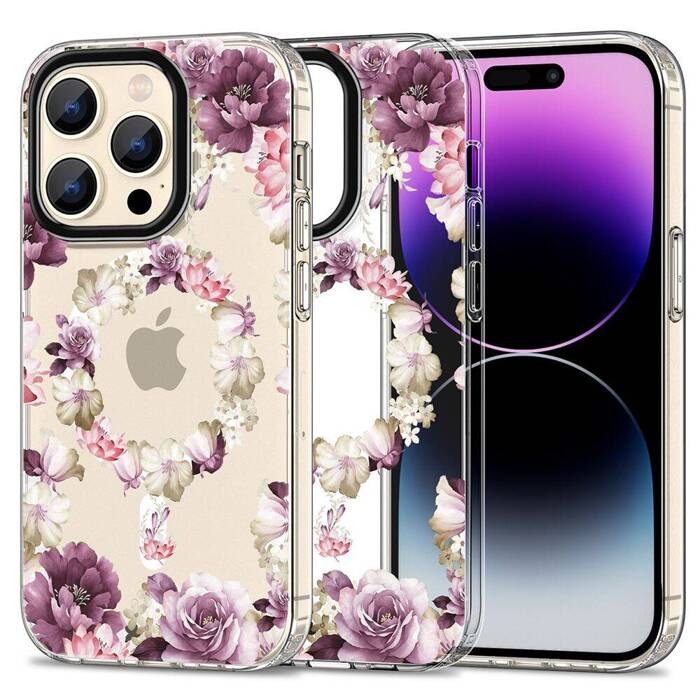 Coque Tech-protect Magmood MagSafe iPhone 15 Pro Rose Floral Case