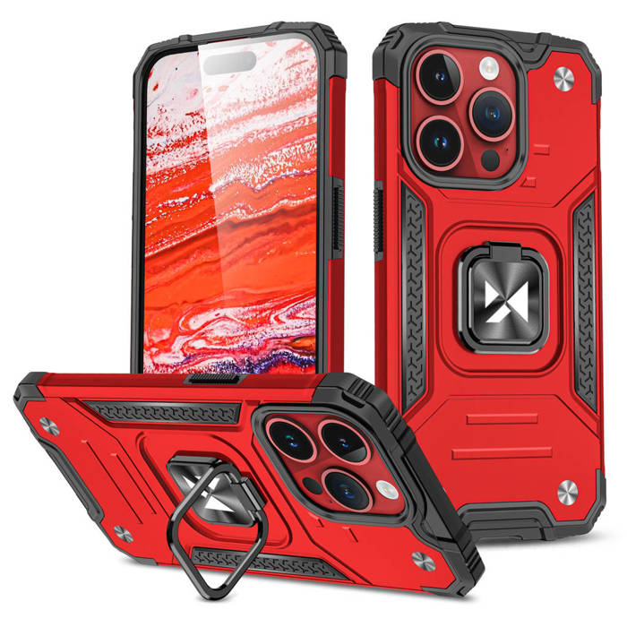 Coque iPhone 15 Pro Ring Armor Wozinsky Ring Armor pour iPhone 15 Pro - Rouge