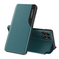 Cuir Eco View Case étui élégant coque avec rabat et fonction stand Samsung Galaxy A22 4G vert