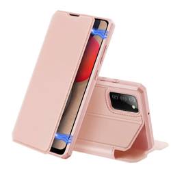 DUX DUCIS Skin X Etui type Bibliothèque pour Samsung Galaxy A02s EU rose