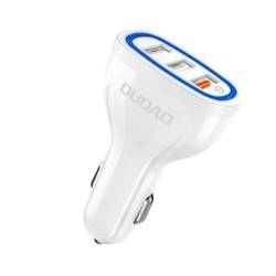 Dudao chargeur charge rapide de voiture Quick Charge 3.0 QC3.0 2.4A 18W 3x USB blanc (R7S blanc)