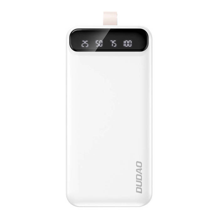 Dudao power bank 30000 mAh 3x USB avec lumière LED blanc (K8s+ blanc)