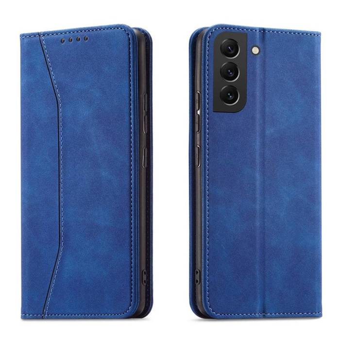 Magnet Fancy Case pour Samsung Galaxy S23 Ultra Cover avec Flip Wallet Stand Bleu