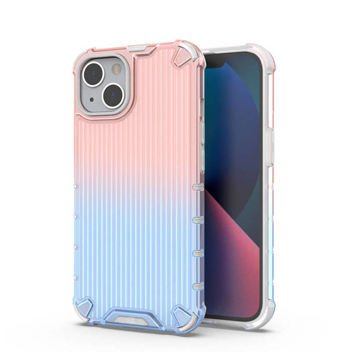 Ombre Protect Case pour iPhone 14 étui blindé rose et bleu