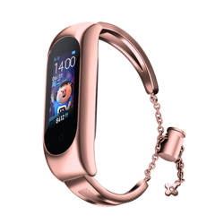 Remplacement de la chaîne du bracelet métallique bracelet pour Xiaomi Mi Band 6 / 5 / 4 / 3 rose