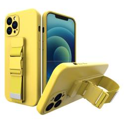 Rope case gel coque avec chaîne de sac à main lanyard Xiaomi Redmi 10X 4G / Xiaomi Redmi Note 9 jaune