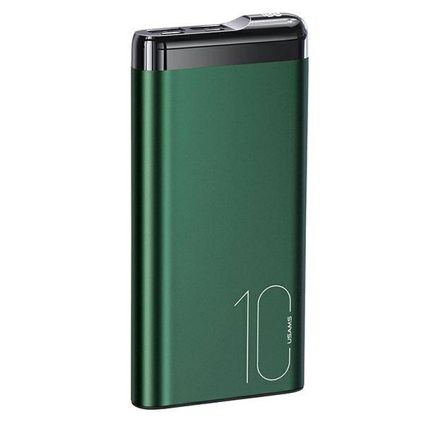 USAMS Powerbank PB55 10000mAh 2xUSB Affichage LED vert/vert 10KCD14802 (US-CD148) aluminium