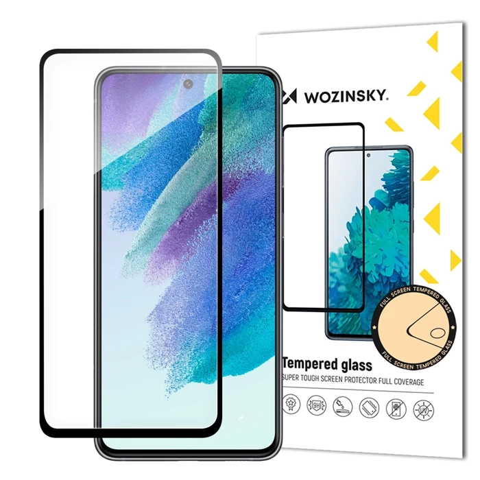 Verre Trempé Durable Wozinsky Full Glue Pour Samsung S23 FE Plein Écran Avec Cadre - Noir