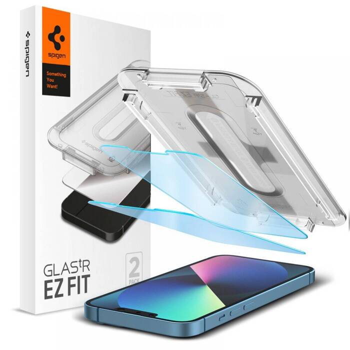 Verre trempé SPIGEN Apple iPhone 13 Pro Glas.TR "EZ Fit" 2-Pack Antiblue Glass