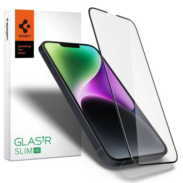 Verre trempé SPIGEN iPhone 13 / 13 Pro Black Glass Fc 