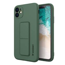 Wozinsky Kickstand Case Etui en silicone flexible avec support pour iPhone 12 Vert foncé