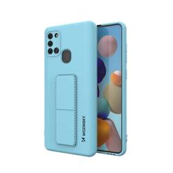 Wozinsky Kickstand Case Silicone Stand Cover pour Samsung Galaxy A21S Bleu Foncé