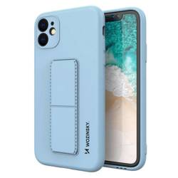 Wozinsky Kickstand Case Silicone Stand Cover pour Samsung Galaxy A22 5G Bleu Clair