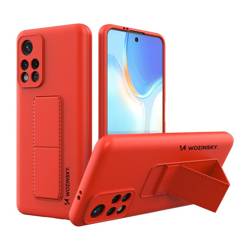 Wozinsky Kickstand Case Silicone Stand Cover pour Xiaomi Redmi 10 Rouge