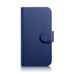 iCarer Wallet Case 2in1 iPhone 14 Pro Max Leather Flip Cover Anti-RFID bleu (WMI14220728-BU)