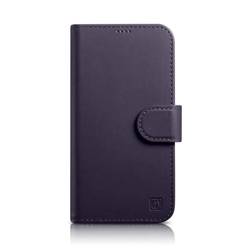 iCarer Wallet Case 2in1 pour iPhone 14 Pro Max Flip Cover en cuir Anti-RFID violet foncé (WMI14220728-DP)