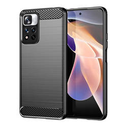 Carbon Case flexible Schutzhülle Xiaomi Redmi Note 11 Pro+ 5G (China) / 11 Pro 5G (China) / Mi11i HyperCharge / Poco X4 NFC schwarz