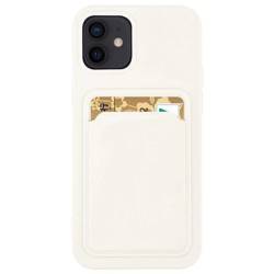 Card Case Silikon Portemonnaie Hülle mit Kartenhalter Dokumenten für Xiaomi Poco X3 NFC weiß